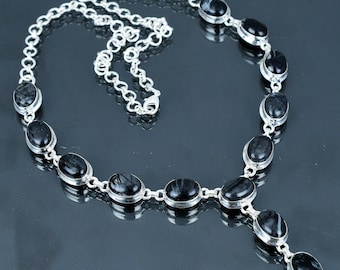 Picasso Jasper Necklace, 925 Sterling Silver Adjustable Chain, Handmade