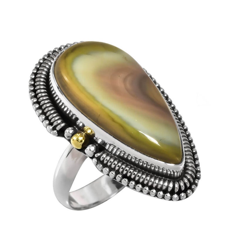 Excellent Natural Imperial Jasper Gemstone Anniversary Ring Women Jewelry Ring Gemstone Handmade Ethnic 925 Sterling Silver Ring Size 8