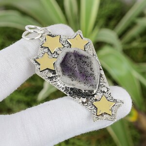 Super 23 Amethyst Pendant 925 Sterling Silver Pendant 18K Gold Plated Handmade Gemstone Dainty Pendant Statement Pendant Gift for Women