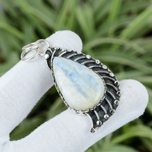 Blue Scheelite Pendant 925 Sterling Silver Pendant A One Quality Gemstone Pendant Handmade Silver Jewelry Bridal Shower Gift Modern Pendant