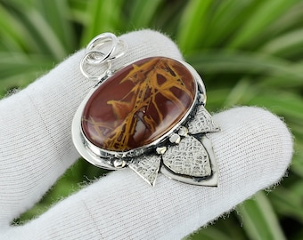 Handmade Noreena Jasper Pendant: 925 Sterling Silver Gemstone Jewelry