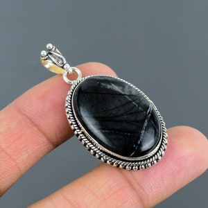 Handmade Picasso Jasper Pendant: 925 Sterling Silver Gemstone Jewelry