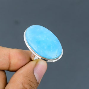 Anillo de hemimorfita de plata de ley 925, anillo ajustable, anillo de piedras preciosas reales para regalo, joyería de hemimorfita hecha a mano, anillo de compromiso para hombres