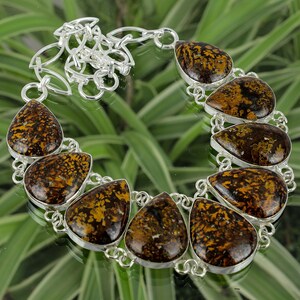Handmade Mariam Jasper Necklace: 925 Sterling Silver Adjustable Chain