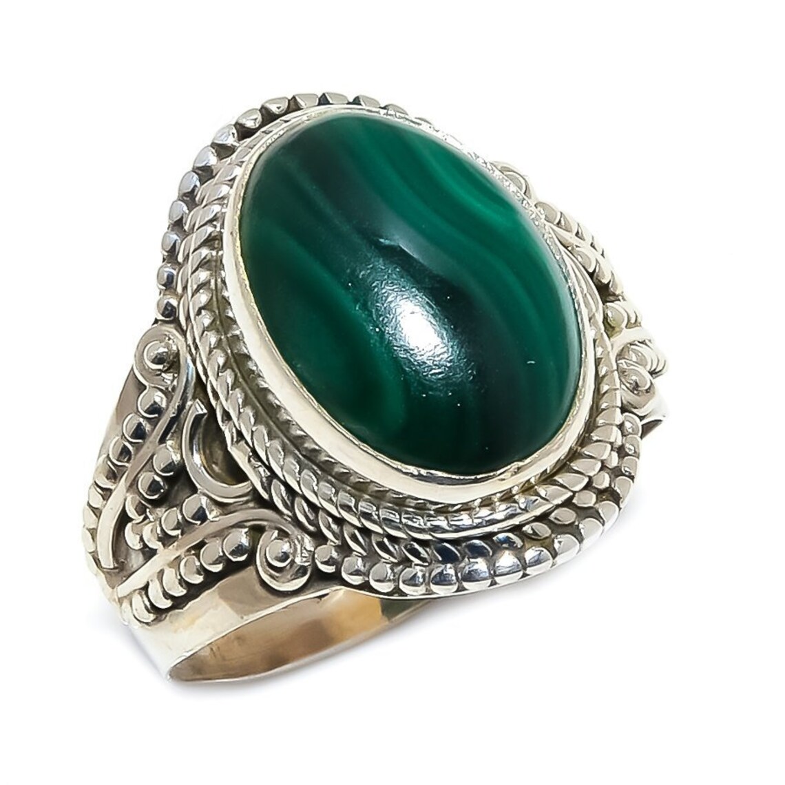 Malachite Gemstone Ring Engagement Ring For Brother 925 Etsy