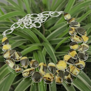 Handmade Septarian Gemstone Necklace: 925 Sterling Silver, Adjustable Chain