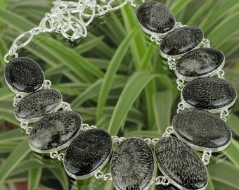 Stingray Coral Necklace: Handmade 925 Sterling Silver Boho Jewelry