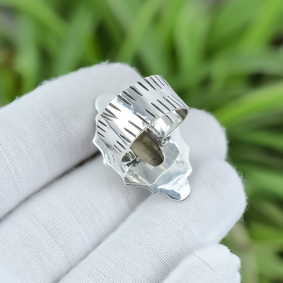 Petrified Wood Ring 925 Sterling Silver Ring Ring Size 8 Handmade