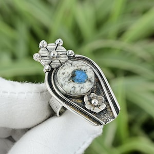 Handmade K2 Jasper Ring: Sterling Silver Fashion Jewelry, Size 7.5