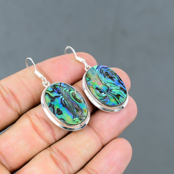 Pendentif/boucle D'oreille En Nacre D'ormeau Véritable - Hauteur 3,8 Cm, Neuf Sans Emballage