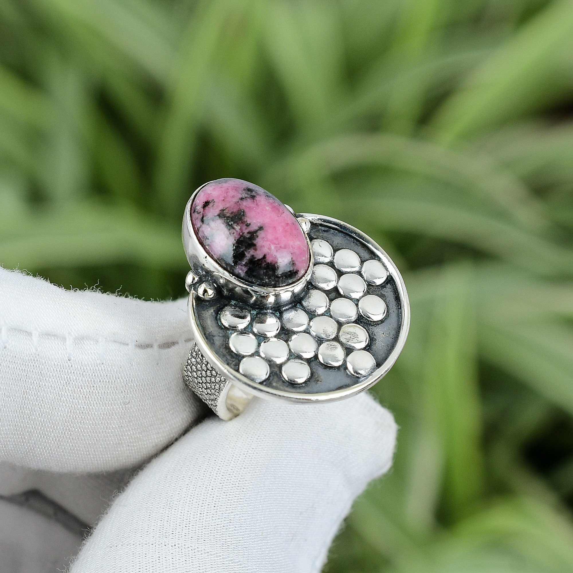 Rhodonite engagement ring deals