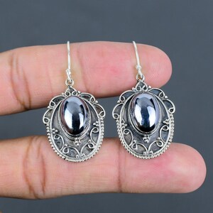 Shungite Earring 925 Sterling Silver Earrings Vintage Gemstone Earring Handmade Birthstone Earrings Natural Shungite Jewelry Gifts For Women
