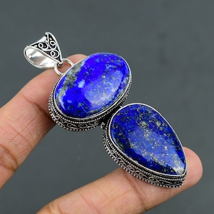 Lapis Lazuli Pendant 925 Sterling Silver Pendant Lapis Lazuli Gemstone Jewelry Best Gift For Mom Handmade Brand New Pendant Vintage Pendant