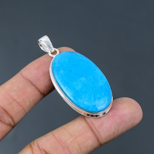 Arizona Turquoise Pendant 925 Sterling Silver Pendant Handmade Amazing Jewelry Genuine Gemstone Pendant Gift For Him Elegant Silver Jewelry