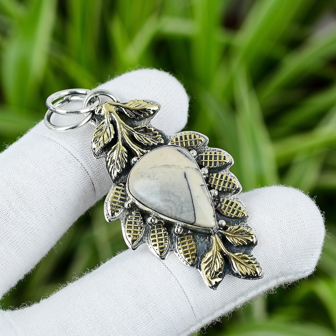 ３色の石のシルバー手作りペンダント ハンドメイド磁器製ジャスパーペンダント：ペアストーン、スターリング