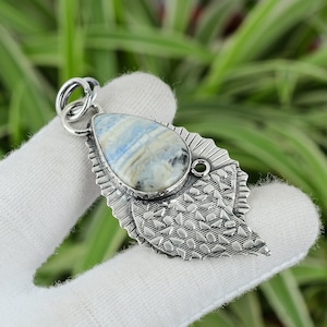 Blue Scheelite Pendant 925 Sterling Silver Pendant A One Quality Gemstone Pendant Handmade Boho Jewelry Healing Stone Pendant Wedding Gift