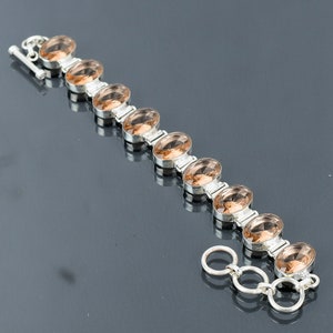 Faceted Morganite Bracelet 925 Sterling Silver Bracelet Adjustable Chain Bracelet Dainty Jewelry Gemstone Handmade Bracelet Engagement Gift