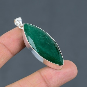 Faceted Zambian Emerald Pendant 925 Sterling Silver Pendant Very Pretty Gemstone Jewelry Handmade Pendant Gift For Him Healing Stone Jewelry
