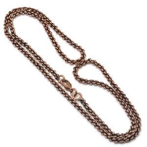 Copper Chain Necklace Pure Copper Chain Handmade Jewelry Chain For Pendant Pure Copper Jewelry Gift For Men Lobster Claw Chain Stylish Chain