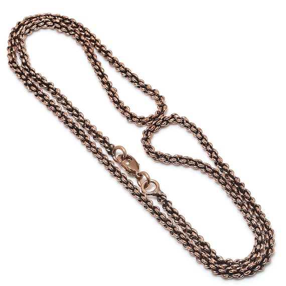 Copper Chain Necklace Pure Copper Chain Handmade Jewelry Chain for Pendant  Pure Copper Jewelry Gift for Men Lobster Claw Chain Stylish Chain 