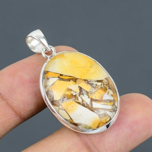 Handmade Brecciated Mookaite 925 Sterling Silver Pendant: Boho Jewelry
