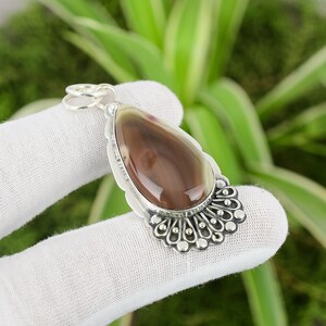 Natural Imperial Jasper Boho Style 925 Sterling Silver Pendant Necklace 1 1/2 R1280 Natural Imperial Jasper Boho Style 925 Sterling Silver Pendant Necklace 1 1/2 R1280
