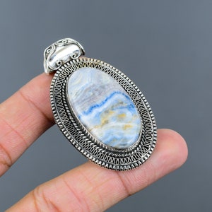 Blue Scheelite Pendant 925 Sterling Silver Pendant Vintage Gemstone Pendant Handmade Brand New Jewelry Latest Design Pendant Engagement Gift