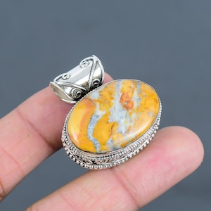 Maligano Jasper Pendant 925 Sterling Silver Pendant Gemstone Pendant Handmade Pendant Maligano Jasper Jewelry Gifts For Wife Vintage Pendant
