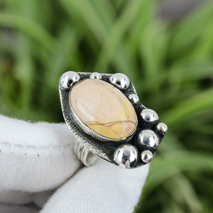 Brecciated Mookaite Ring 925 Sterling Silver Ring Ring Size 9 Bridal Jewelry Genuine Gemstone Ring Handmade Jewelry Statement Ring For Gift