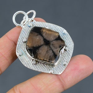 Chiastolite Pendant 925 Sterling Silver Pendant Top Quality Gemstone Jewelry Handmade Designer Pendant Gift For Mother Latest Design Jewelry
