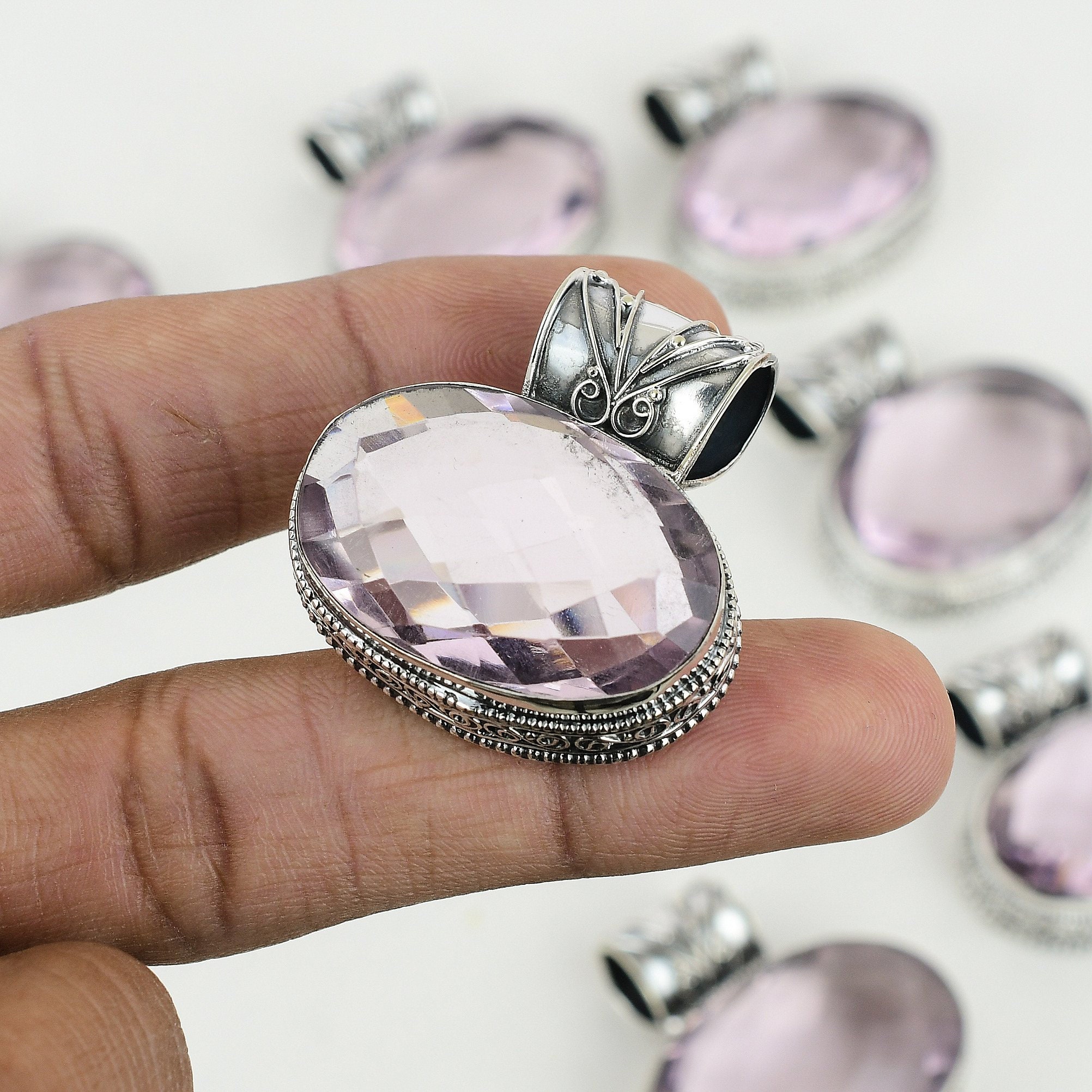 Ciondolo gioiello fatto a mano pietra preziosa argento sterling 925 Ciondolo gioiello fatto a mano pietra preziosa argento sterling 925