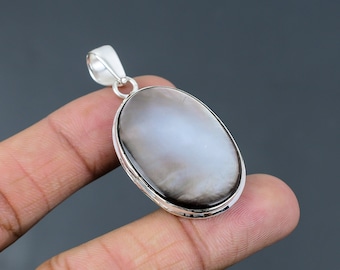 Black Mother Of Pearl Pendant 925 Sterling Silver Pendant Natural Gemstone Jewelry Antique Pendant Handmade Pendant Silver Jewelry For Gifts