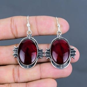 Red Fire Labradorit Ohrringe: Handgemachter 925 Sterling Silber Hochzeitsschmuck