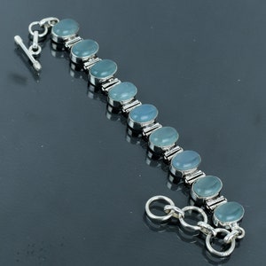 Aquamarine Armband 925 Sterling Silber Armband Verstellbar Kette Armband Antiker Schmuck Edelstein Armband Handmade Schmuck Geschenke für Mama