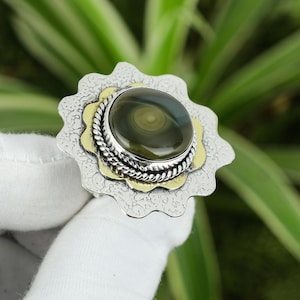 Imperial Jasper Ring 925 Sterling Silver Ring Adjustable Ring 18K Gold Plated Gemstone Men Ring Handmade Antique Ring Jewelry For Gift