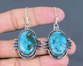 Vintage Con Timbro 925 Argento Sterling Turchese Occhio Di - Foto 6