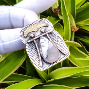 Handmade Dendrite Opal 925 Sterling Silver Pendant - 18K Gold Plated