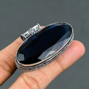 Faceted Iolite Pendant: Handmade 925 Sterling Silver Vintage Jewelry