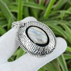 Blue Scheelite Pendant 925 Sterling Silver Pendant Original Gemstone Pendant Handmade Decent Jewelry Healing Stone Pendant Bridesmaid Gift