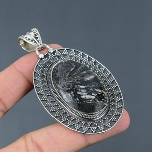 Chrysanthemum Pendant 925 Sterling Silver Pendant Gemstone Vintage Pendant Chrysanthemum Jewelry Handmade Pendant Statement Jewelry For Gift