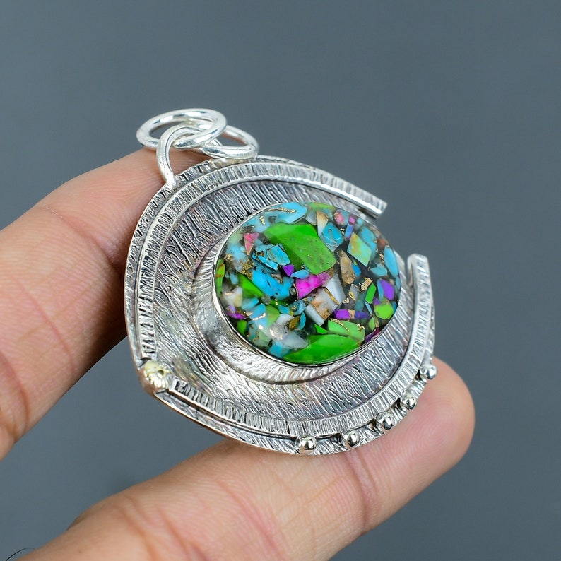 Fiesta Kingman Turquoise Pendant Multi Copper Turquoise Pendant 925 ...