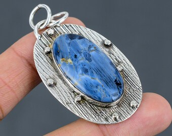 Ciondolo in pietersite fatto a mano: gioiello in argento sterling 925 con pietre preziose