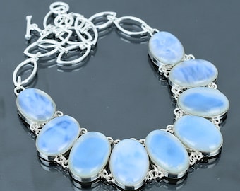Rainbow Moonstone Necklace: Handmade 925 Sterling Silver, Adjustable Chain