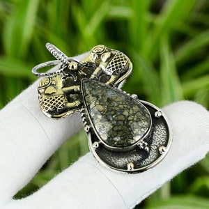 Handmade Marcasite Elephant Pendant: 925 Sterling Silver, 18K Gold Plated