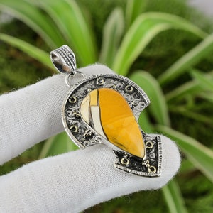 Handmade Brecciated Mookaite Pendant: 925 Sterling Silver, 18K Gold Plated