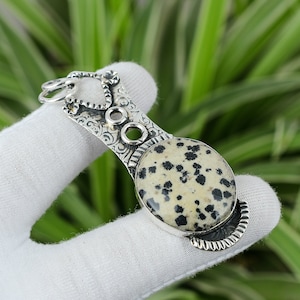 Dalmatian Jasper Pendant 925 Sterling Silver Pendant Dalmatian Jasper Jewelry Handmade Gemstone Pendant Gift For Her Natural Stone Pendant