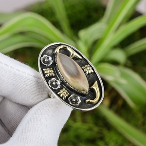 Imperial Jasper Ring 925 Sterling Silver Ring Adjustable Ring 18K Gold Plated Original Gemstone Ring Handmade Jewelry Engagement Ring