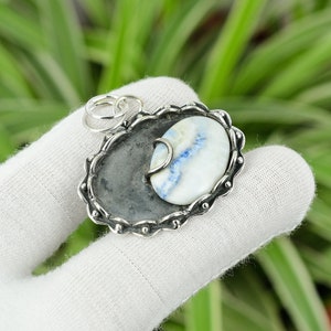 Blue Scheelite Pendant 925 Sterling Silver Pendant Top Quality Gemstone Pendant Handmade Jewelry Special Pendant For Gift Minimalist Pendant