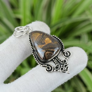 Boulder Opal Pendant 925 Sterling Silver Pendant Very Pretty Gemstone Pendant Handmade Designer Jewelry Birthstone Pendant Anniversary Gift