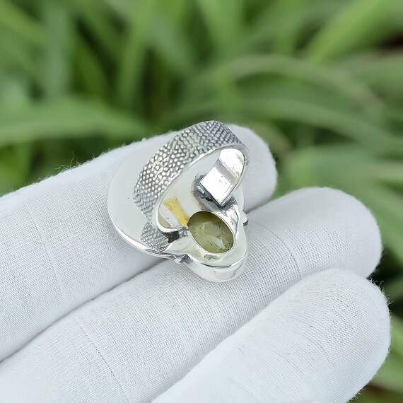 Bague Opale Suisse Verte 925 Bague en Argent Sterling Bague Taille